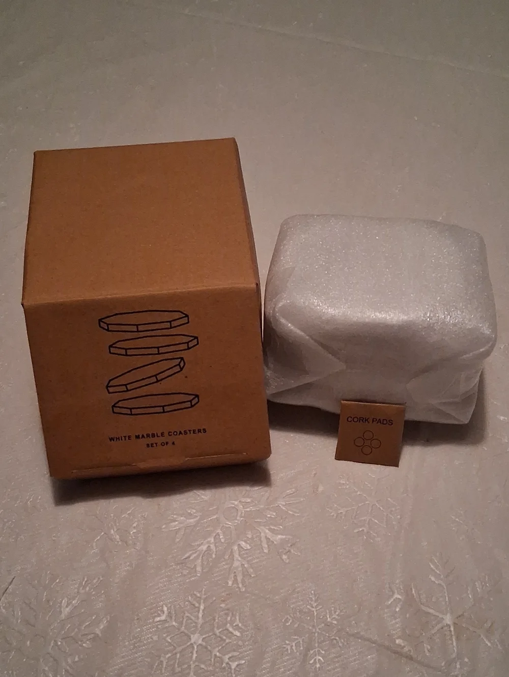NEW Zeal Living Artisan White Marble Coasters Set of 4